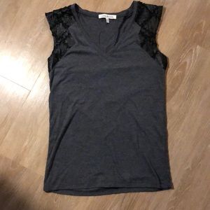 Robbi & Nikki grey tank with embellished sleeves